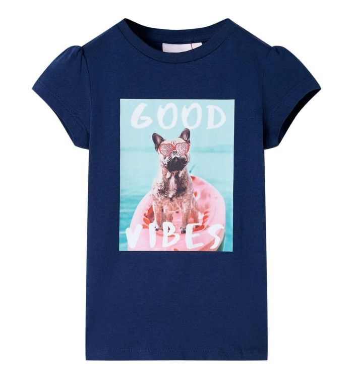 T-shirt pour enfants bleu marine 128 | Mobilier & Déco