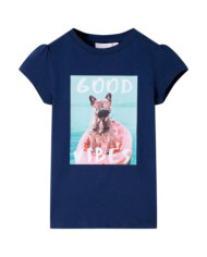 T-shirt pour enfants bleu marine 128 | Mobilier & Déco