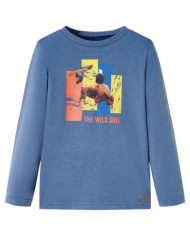 T-shirt enfants manches longues mélange bleu 104 | Mobilier & Déco