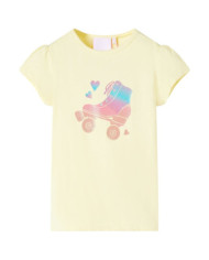 T-shirt pour enfants jaune tendre 140 | Mobilier & Déco