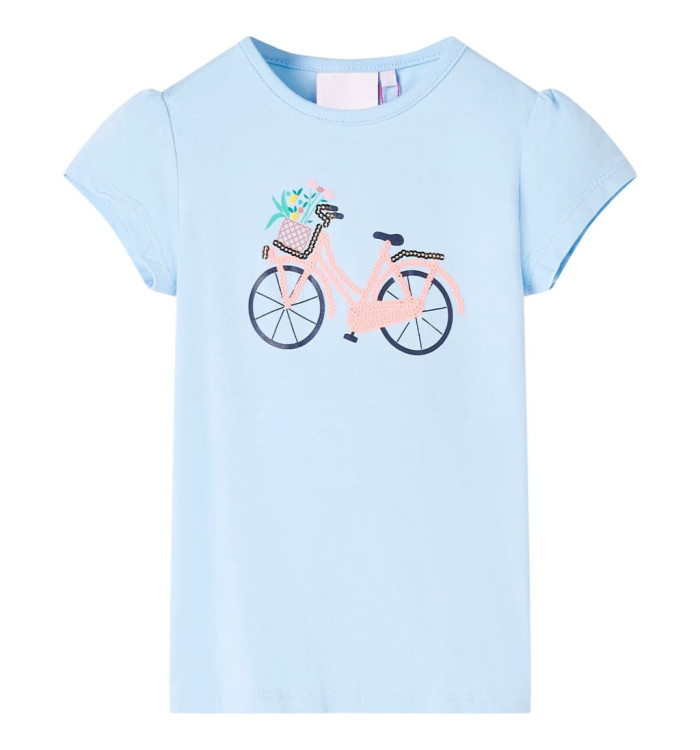 T-shirt pour enfants bleu clair 128 | Mobilier & Déco