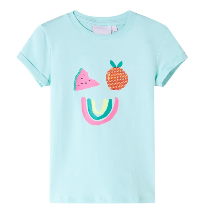 T-shirt pour enfants aqua clair 104 | Mobilier & Déco
