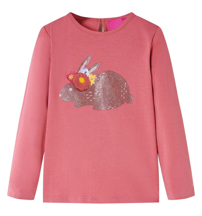T-shirt enfants à manches longues rose vieux 116 | Mobilier & Déco