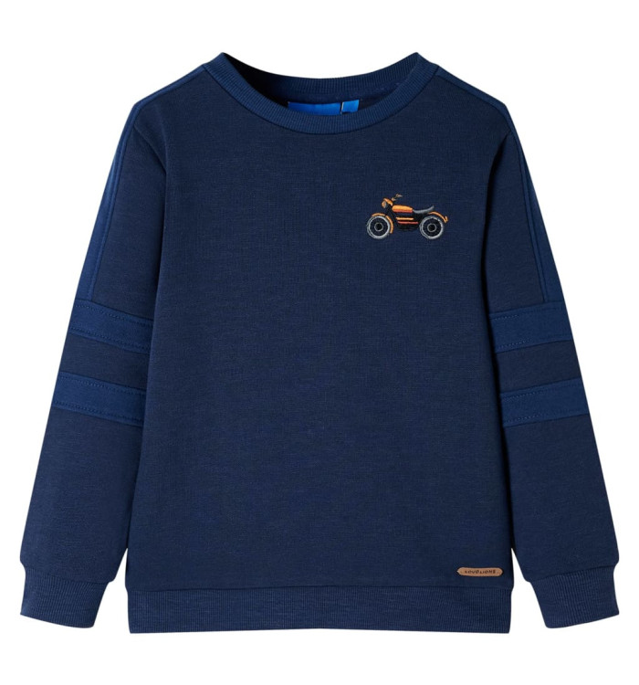 Sweatshirt pour enfants mélange bleu marine 140 | Mobilier & Déco