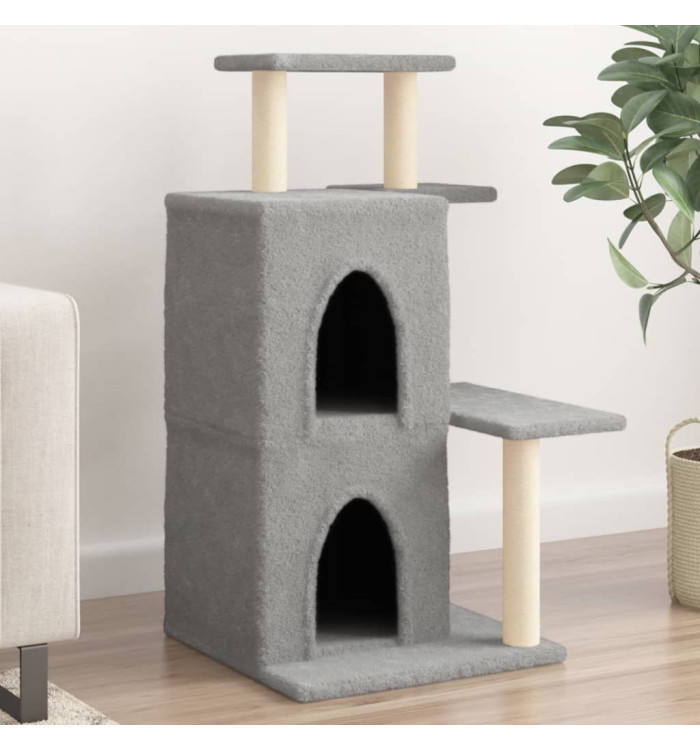 Arbre à chat avec griffoirs en sisal gris clair 97 cm | Mobilier & Déco