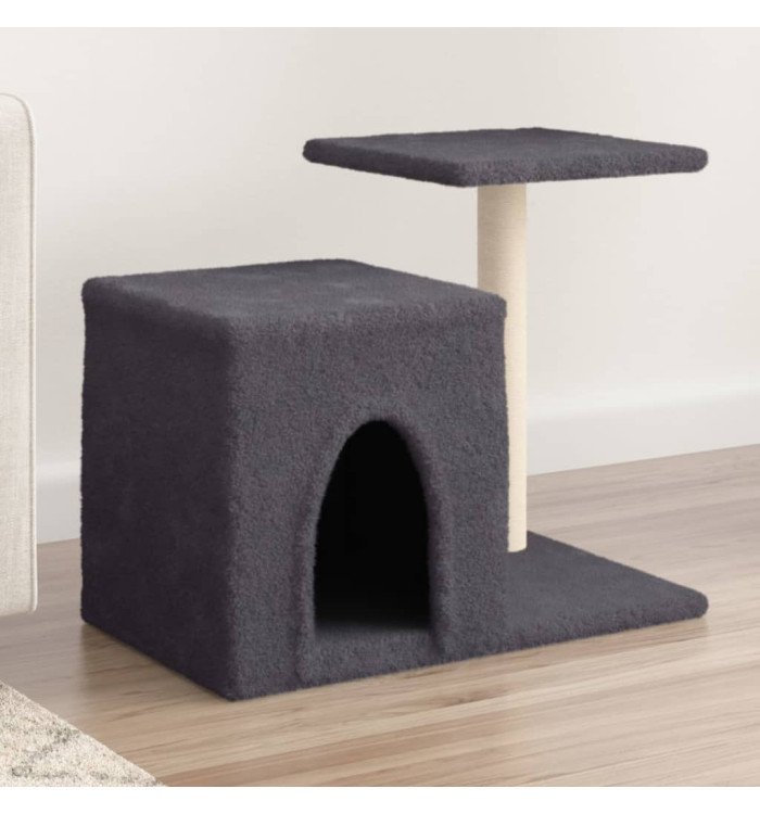 Arbre à chat avec griffoirs en sisal gris foncé 50,5 cm | Mobilier & Déco