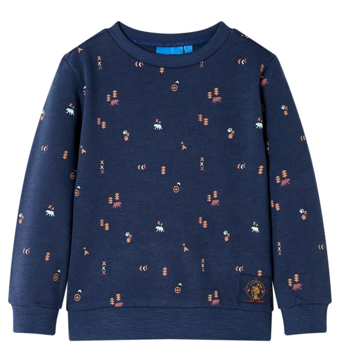 Sweatshirt pour enfants mélange bleu marine 140 | Mobilier & Déco