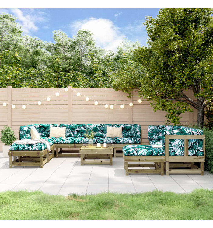 Salon de jardin 11 pcs bois de pin imprégné | Mobilier & Déco