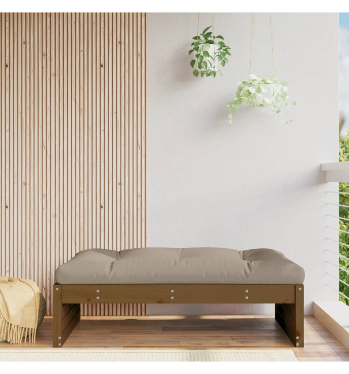 Repose-pied de jardin 120x80 cm marron miel bois de pin massif | Mobilier & Déco