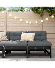 Canapés centraux de jardin 2 pcs noir bois de pin massif | Mobilier & Déco