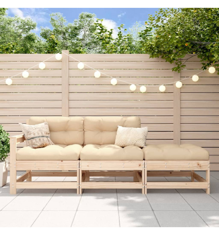 Salon de jardin 3 pcs bois massif de pin | Mobilier & Déco