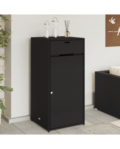 Armoire de rangement de jardin noir 55x55x111 cm résine tressée | Mobilier & Déco