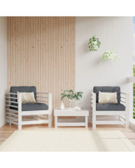 Chaises de jardin lot de 2 blanc bois massif de pin | Mobilier & Déco