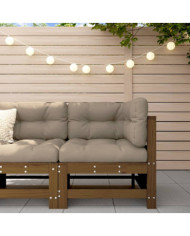Canapé d'angle de jardin marron miel bois de pin solide | Mobilier & Déco