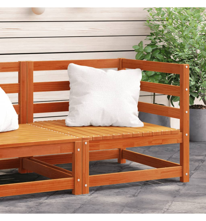 Canapé d'angle de jardin cire marron 70x70x67cm bois pin massif | Mobilier & Déco