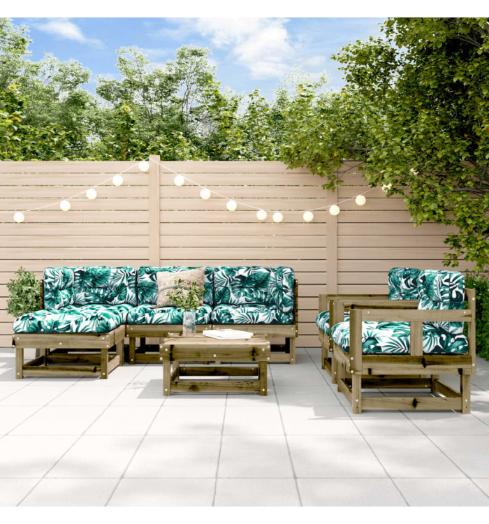 Salon de jardin 7 pcs bois de pin imprégné | Mobilier & Déco