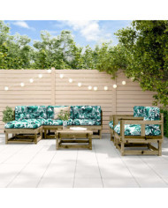 Salon de jardin 7 pcs bois de pin imprégné | Mobilier & Déco