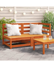 Canapé de jardin 2 places cire marron bois pin massif | Mobilier & Déco