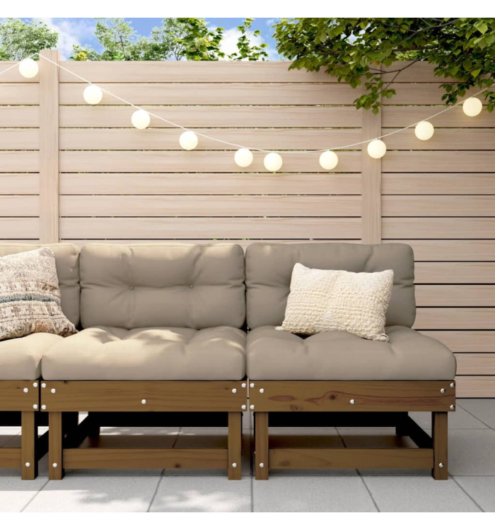 Canapés centraux de jardin 2 pcs marron miel bois de pin solide | Mobilier & Déco