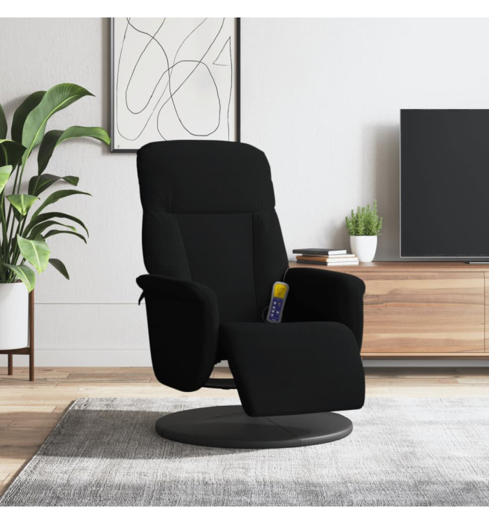 Fauteuil inclinable de massage avec repose-pied noir velours | Mobilier & Déco