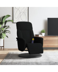 Fauteuil inclinable de massage avec repose-pied noir velours | Mobilier & Déco
