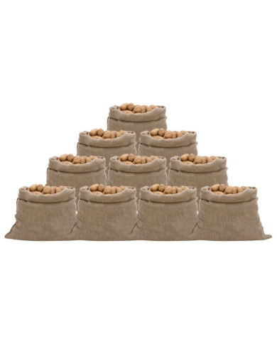 Sacs en jute 10 pcs 100x110 cm 100 % jute 220 g/m² | Mobilier & Déco