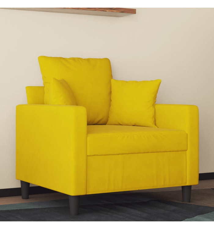 Fauteuil Jaune 60 cm Velours | Mobilier & Déco