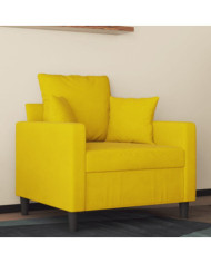 Fauteuil Jaune 60 cm Velours | Mobilier & Déco