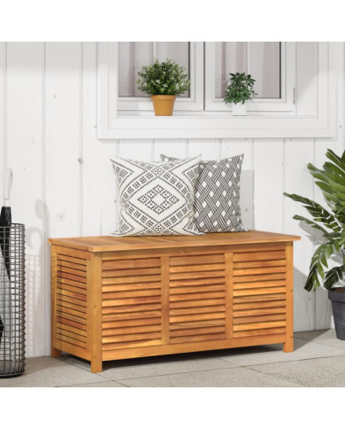 Boîte de rangement de jardin persiennes 113x50x56cm bois acacia | Mobilier & Déco