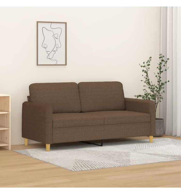 Canapé à 2 places Marron 140 cm Tissu | Mobilier & Déco