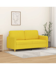 Canapé à 2 places Jaune clair 140 cm Tissu | Mobilier & Déco