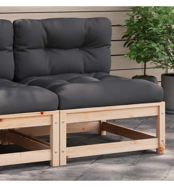 Canapé de jardin sans accoudoirs et coussins bois massif de pin | Mobilier & Déco