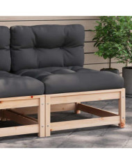 Canapé de jardin sans accoudoirs et coussins bois massif de pin | Mobilier & Déco