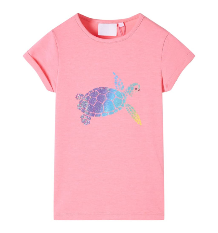 T-shirt pour enfants rose vif 140 | Mobilier & Déco