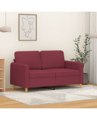Canapé à 2 places Rouge bordeaux 120 cm Tissu | Mobilier & Déco
