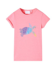 T-shirt pour enfants rose vif 116 | Mobilier & Déco