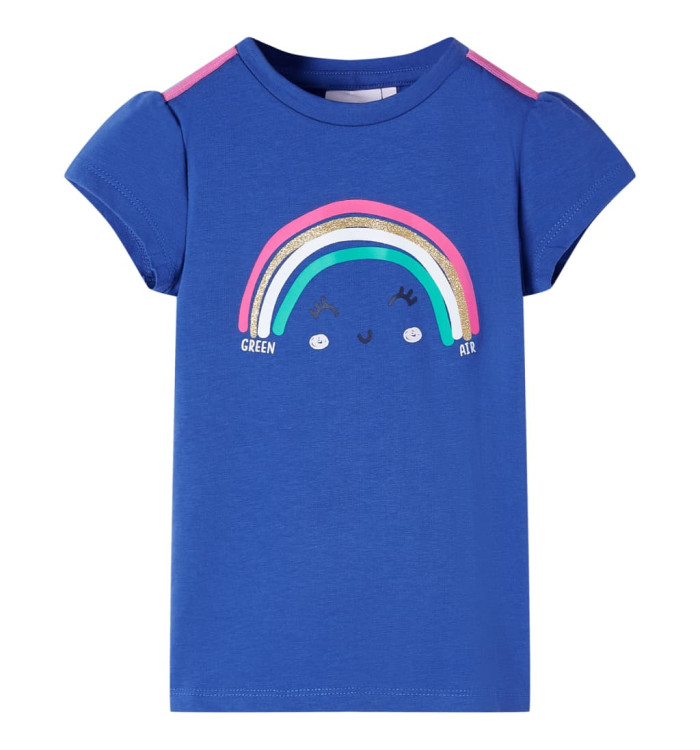 T-shirt pour enfants bleu cobalt 116 | Mobilier & Déco