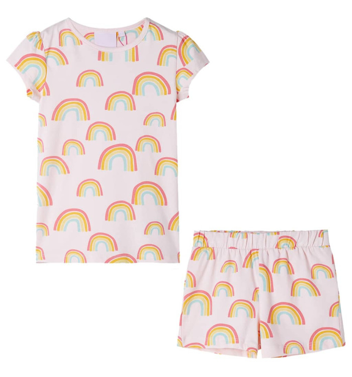 Pyjamas à manches courtes pour enfants rose pâle 92 | Mobilier & Déco
