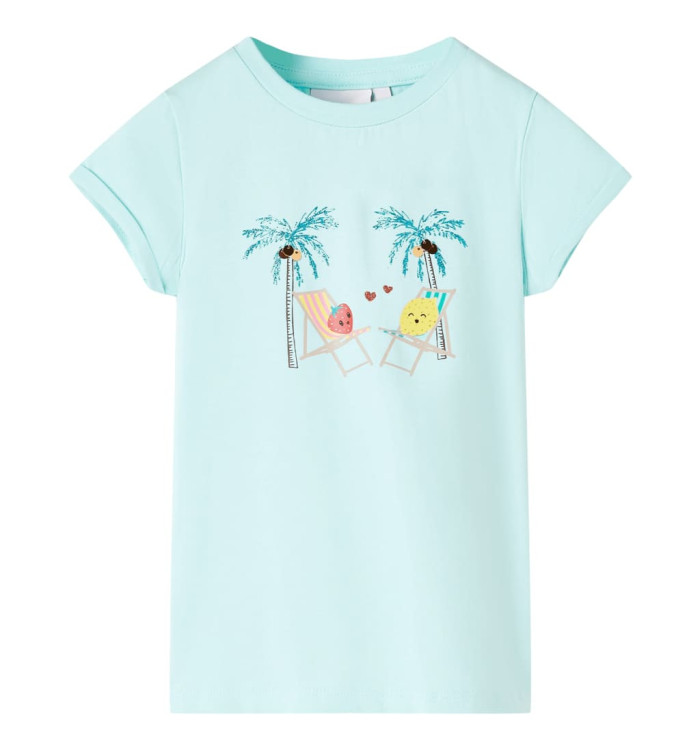 T-shirt pour enfants aqua clair 116 | Mobilier & Déco