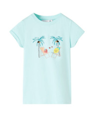 T-shirt pour enfants aqua clair 116 | Mobilier & Déco