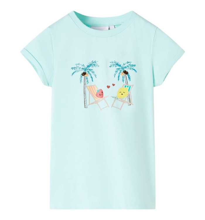T-shirt pour enfants aqua clair 140 | Mobilier & Déco