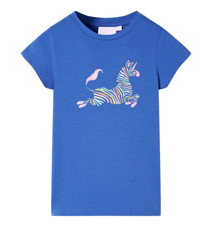 T-shirt pour enfants bleu cobalt 116 | Mobilier & Déco