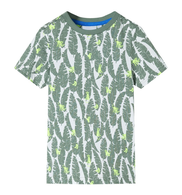 T-shirt pour enfants écru et lierre foncé 92 | Mobilier & Déco