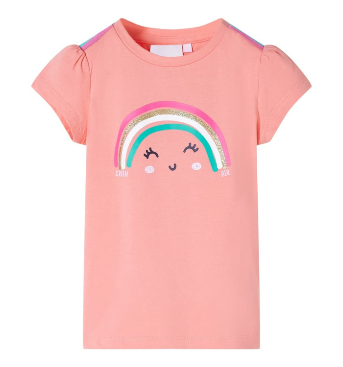 T-shirt pour enfants corail clair 140 | Mobilier & Déco