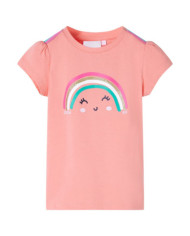 T-shirt pour enfants corail clair 140 | Mobilier & Déco