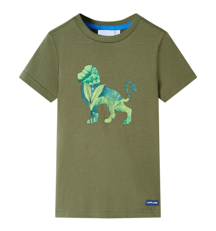 T-shirt pour enfants kaki 128 | Mobilier & Déco