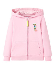 Sweatshirt à capuche avec fermeture éclair pour enfants rose vif 116 | Mobilier & Déco