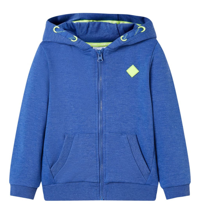 Sweat-shirt à capuche fermeture éclair enfants bleu mélangé 92 | Mobilier & Déco