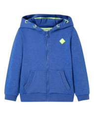 Sweat-shirt à capuche fermeture éclair enfants bleu mélangé 92 | Mobilier & Déco