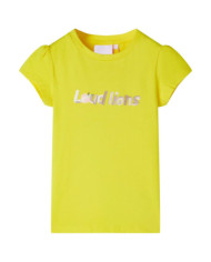 T-shirt enfant à manches courtes jaune vif 116 | Mobilier & Déco